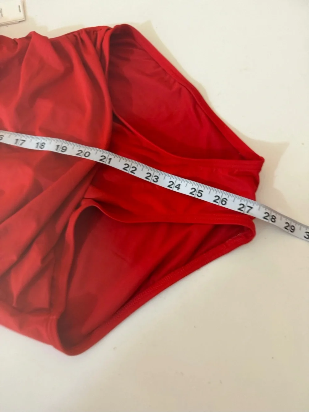 DKNY Red Ruffle Plunge Soft Cups Slimming Tummy Control One Piece Swimsuit NWT M - Picture 16 of 16